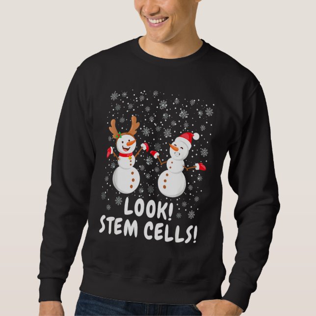 Sudadera Ciencia de Navidades de Snowman, Célula de Stem di (Anverso)