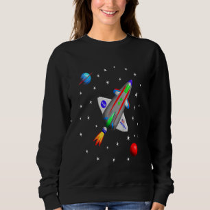 Sudadera Ciencia gráfica del sistema solar de cohete espaci