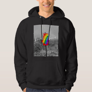Sudadera Cierre del Rótulo de amor arcoiris