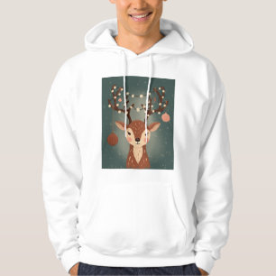 Sudadera Ciervo de Navidad acogedor con adornos y luces