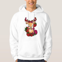 Sudadera Ciervo Kawaii de Frambuesa - Estética de Fruta Roj