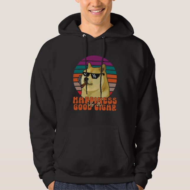 Sudadera Cigar Smoker Dog with Sunglasses Happiness is a Go (Anverso)