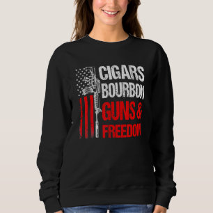 Sudadera Cigarros Bourbon arma Libertad Bandera Papá Abuelo