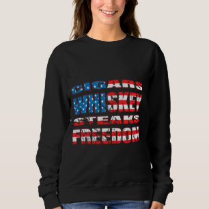 Sudadera Cigarros patrióticos Whiskey Steaks Freedom Malt W