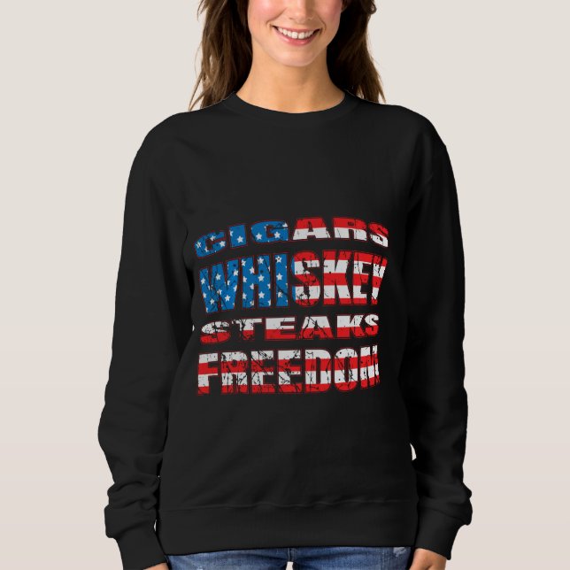 Sudadera Cigarros patrióticos Whiskey Steaks Freedom Malt W (Anverso)