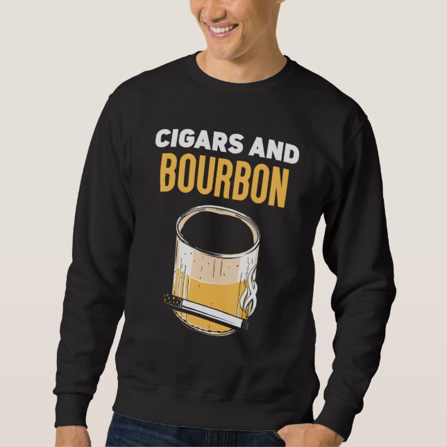 Sudadera Cigars And Bourbon Drinking Cigar Bourbons (Anverso)