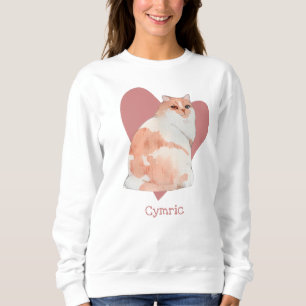 Sudadera Címico Gato Acuarela Kitty Corazón Rosa