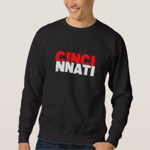 Sudadera Cincinnati Ohio, gráfico rojo blanco de Cincy City