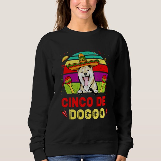Sudadera Cinco De Doggo Shiba Inu Perro Por Cinco De Mayo (Anverso)