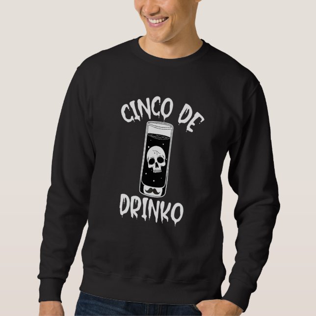Sudadera Cinco De Drinko Hombres Bartender Tequila Horror A (Anverso)