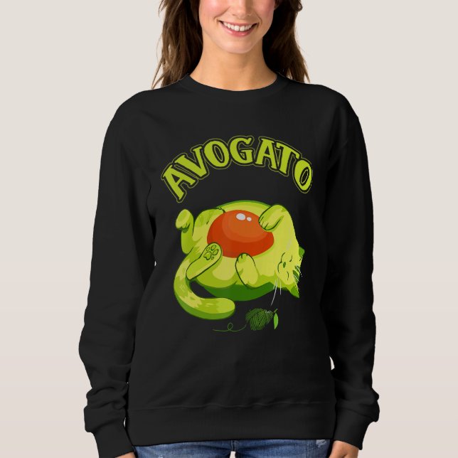 Sudadera Cinco De Mayo   Avocado Mexico Meow Avogato Cat (Anverso)
