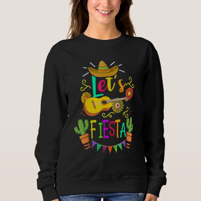 Sudadera Cinco De Mayo Cactus De Guitarra Mexicana (Anverso)