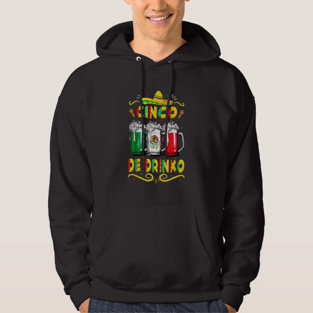 Sudadera Cinco De Mayo Cinco De Drinko Bandera Mexicana (Anverso)
