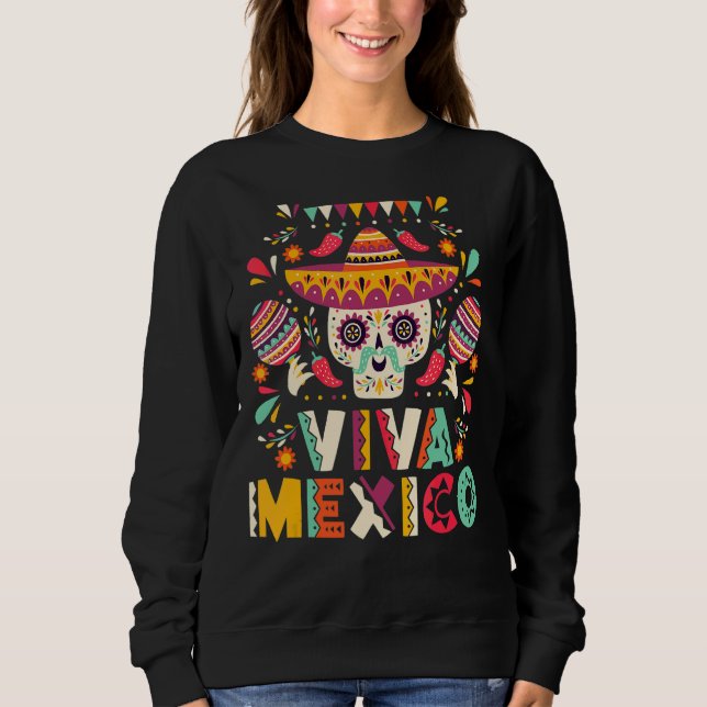 Sudadera Cinco De Mayo Cruz Mexicana Gafas de Sol Musta de  (Anverso)