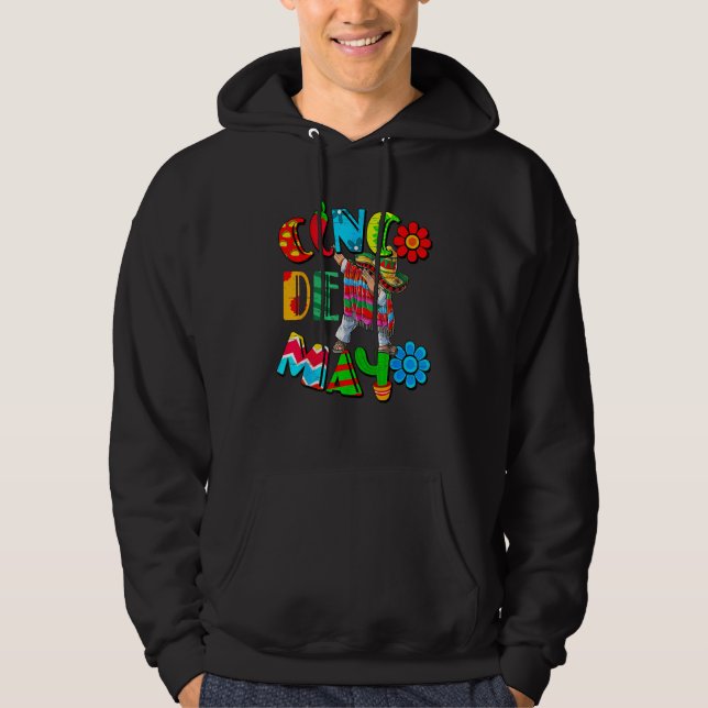 Sudadera Cinco De Mayo Dabbing Mexican Poncho Party Fiesta  (Anverso)