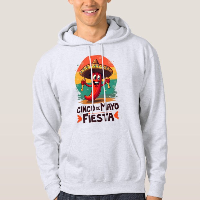 Sudadera Cinco de Mayo Fiesta - Fiesta mexicano picante y d (Anverso)
