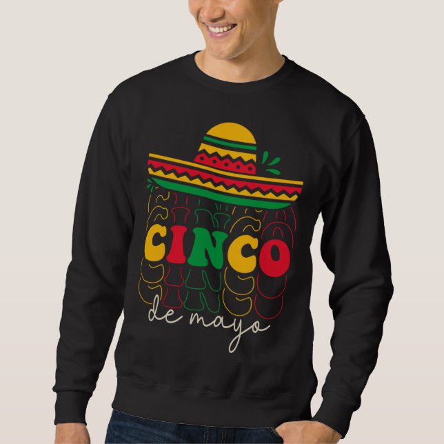 Sudadera Cinco De Mayo Groovy Mexican Fiesta 5 De Mayo Somb (Anverso)
