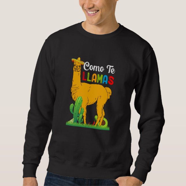 Sudadera Cinco de Mayo love llama squad celebrate fiesta (Anverso)