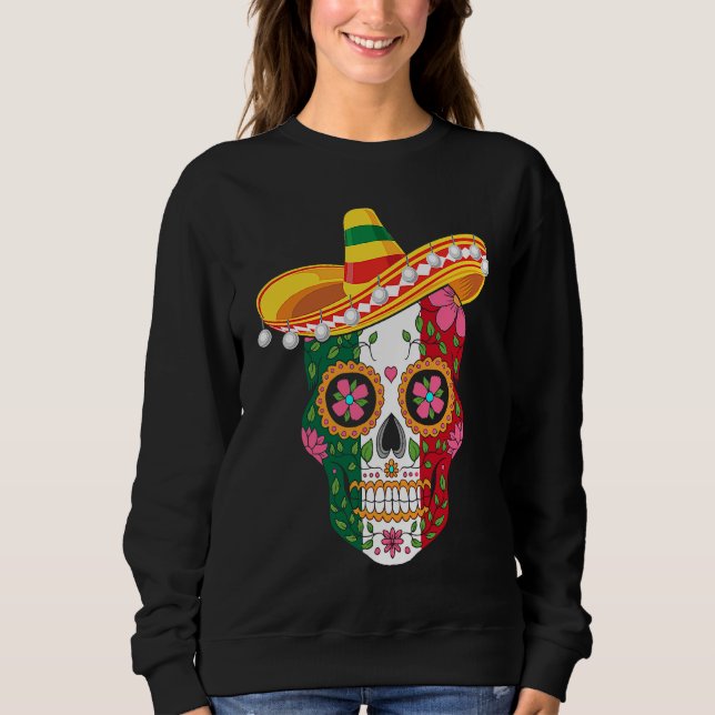 Sudadera Cinco de Mayo mexican skull celebrate fiesta (Anverso)