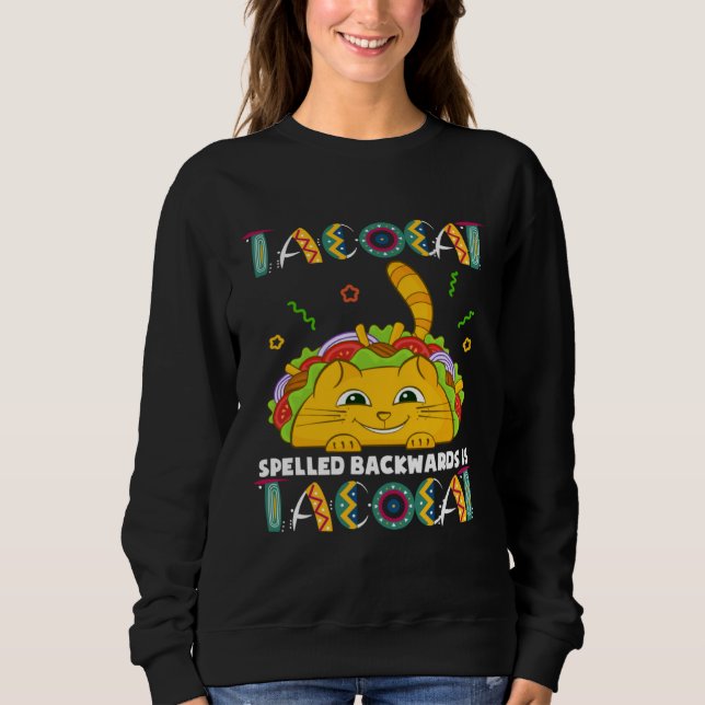 Sudadera Cinco De Mayo Mexican Tacocat Cat  For Kids (Anverso)