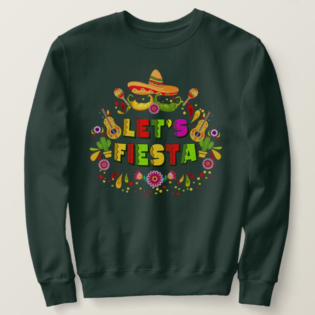 Sudadera Cinco De Mayo Party Lets Fiesta Mexican  (Anverso del diseño)