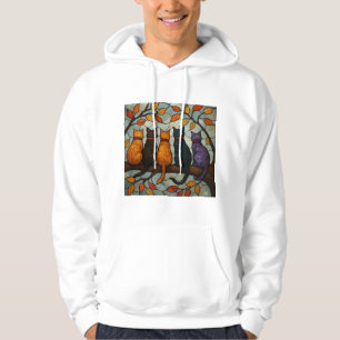 Sudadera Cinco Gatos en una Rama de Árbol Estilo Vidrio Pin