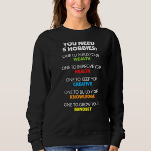 Sudadera Cinco hobbies Wealth Health Creative Knowledge Min