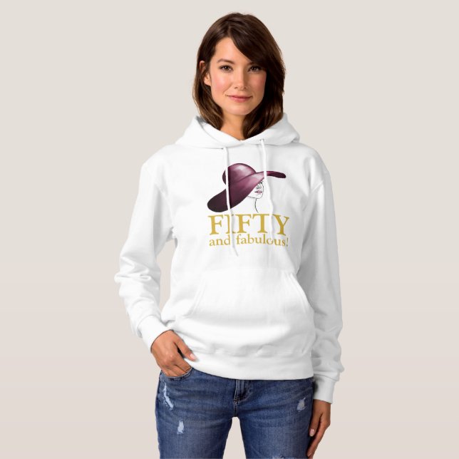 Sudadera Cincuenta y fabulosa mujer elegante invitada de ho (Anverso completo)