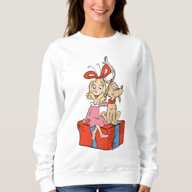 Sudadera Cindy Lou Quién y Max en un Regalo (Anverso)
