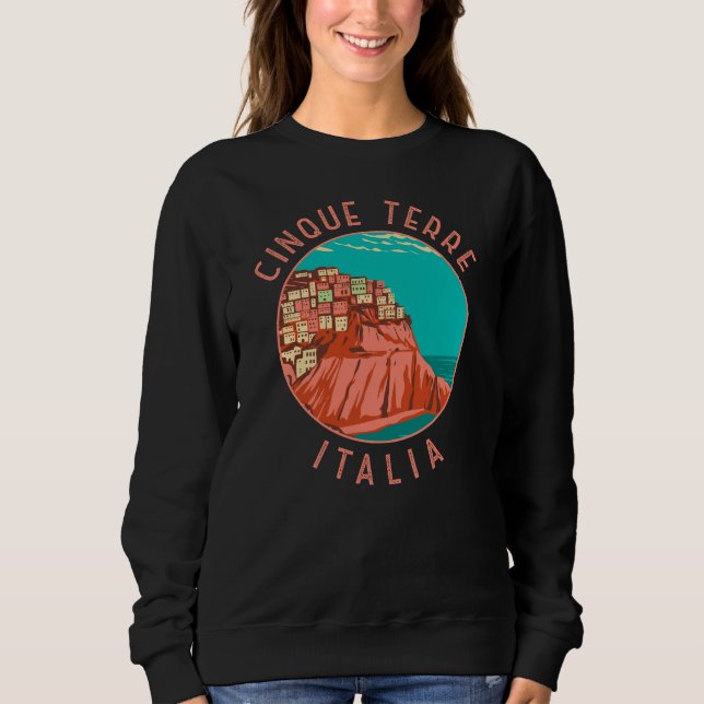 Sudadera Cinque Terre Italia Molestias Círculo Vintage (Anverso)