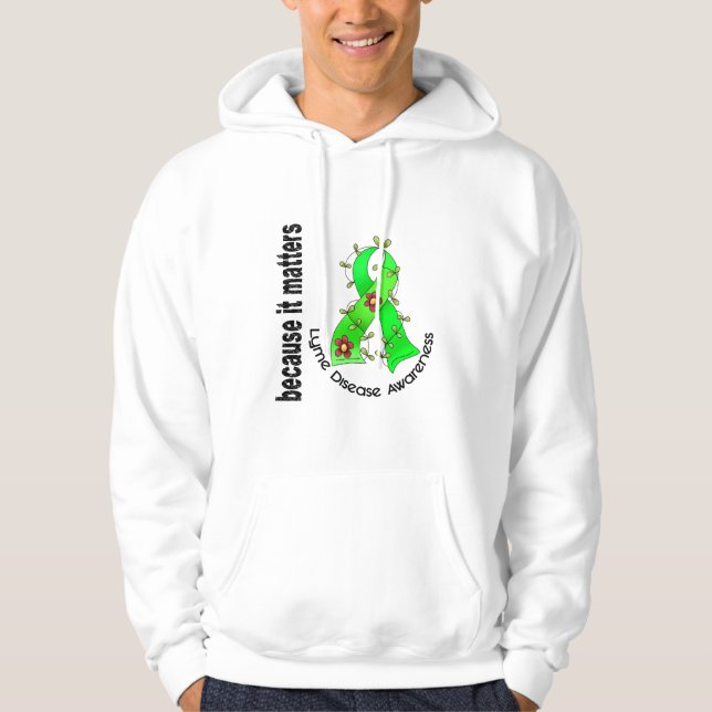 Sudadera Cinta 3 de la flor de la ENFERMEDAD de LYME (Anverso)