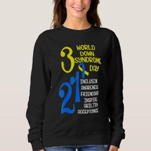 Sudadera Cinta amarilla azul 321 síndrome de Down mundial A