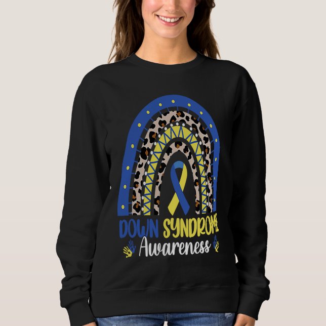 Sudadera Cinta amarilla azul arcoíris de concienciación sob (Anverso)