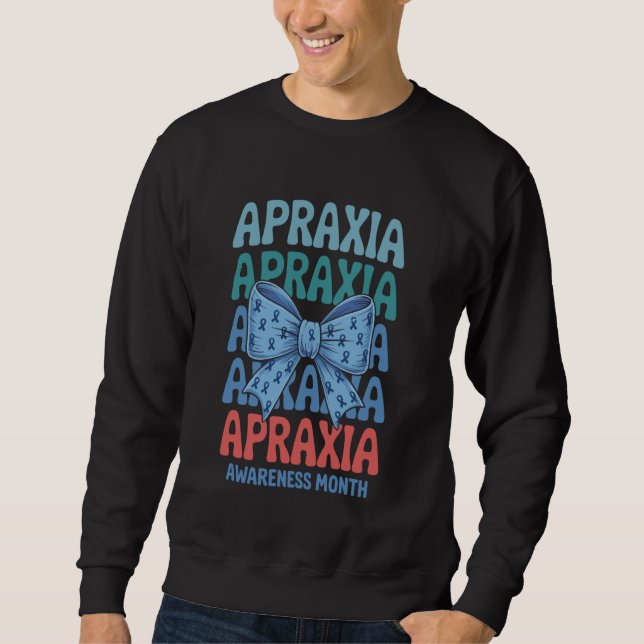 Sudadera Cinta azul Apraxia Blue Bow Coquette Apraxia Awar (Anverso)
