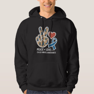 Sudadera Cinta Azul Conciencia del Abuso Infantil Paz Amor 