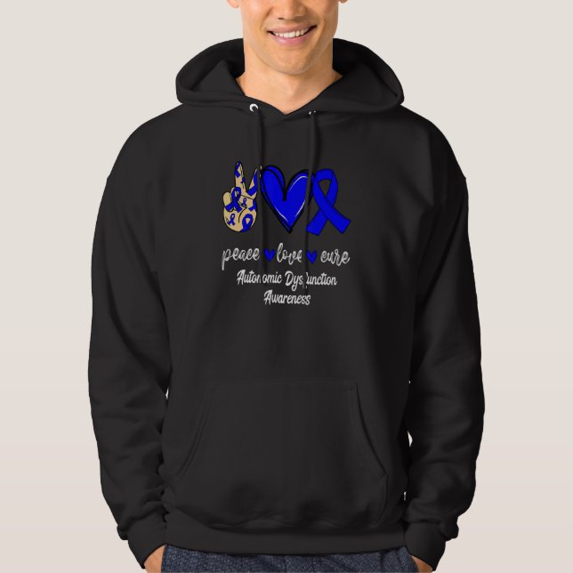 Sudadera Cinta azul de la disfunción autónoma de Peace Love (Anverso)