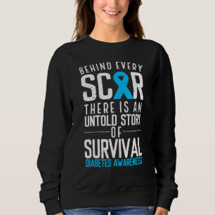 Sudadera Cinta azul detrás de cada sobreviviente de cicatri