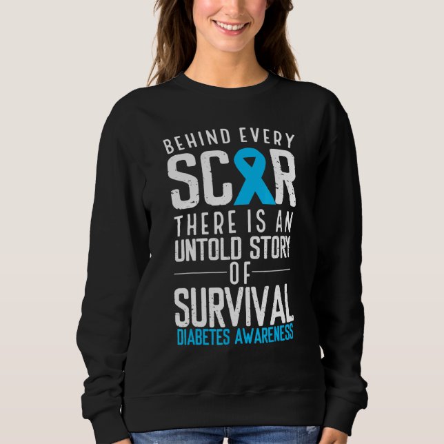 Sudadera Cinta azul detrás de cada sobreviviente de cicatri (Anverso)