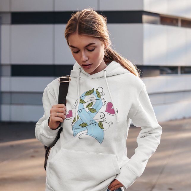 Sudadera Cinta de Conciencia Azul Claro Apoyo y Esperanza (Subido por el creador)