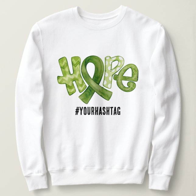 Sudadera Cinta de Conciencia de Esperanza Hashtag Personali (Anverso del diseño)