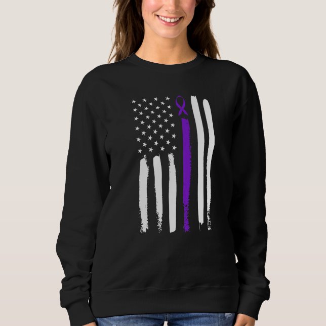Sudadera Cinta de Conciencia Morada de Epilepsia 4 de Julio (Anverso)