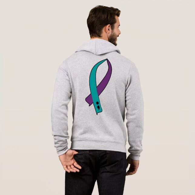 Sudadera Cinta de Concientización sobre el Suicidio (Reverso completo)
