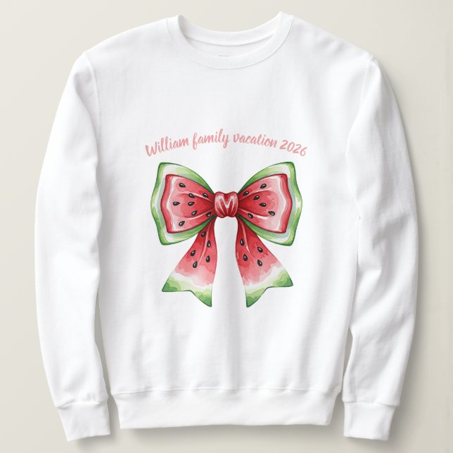 Sudadera Cinta de corbatín coqueta de sandía personalizada  (Anverso del diseño)