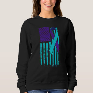 Sudadera Cinta de la Bandera Americana Conciencia del Suici