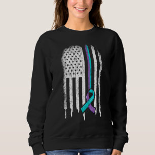Sudadera Cinta de la bandera americana de concienciación so