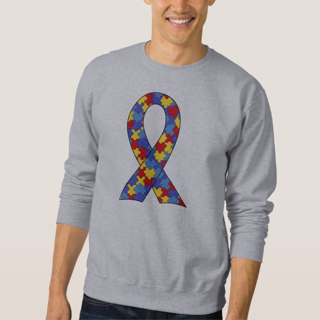 Sudadera Cinta de la conciencia del autismo (Anverso)