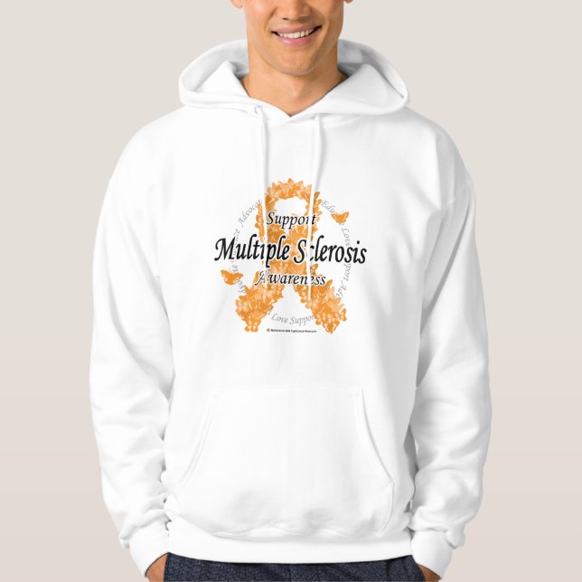 Sudadera Cinta de la esclerosis múltiple de mariposas (Anverso)
