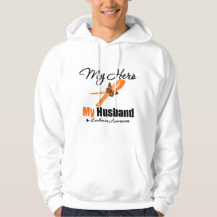 Sudadera Cinta de la leucemia mi HÉROE mi marido