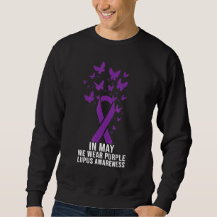 Sudadera Cinta De Mariposa Púrpura Apoya A Guerrero De Un L