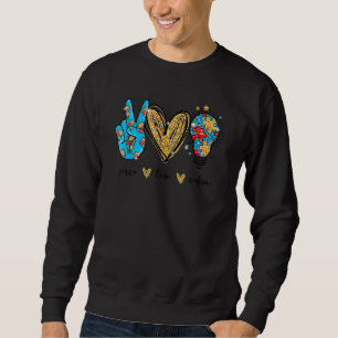 Sudadera Cinta de rompecabezas de amor paz Autismo Concien